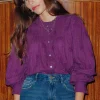 Promod Chemise brodée en coton Femme - Cassis clair Cassisclair Shop