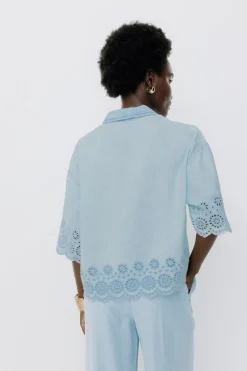 Promod Chemise broderie anglaise - Jean clair Jeanclair Online