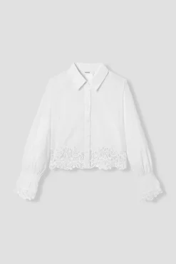 Promod Chemise détail dentelle Femme - Ecru Hot