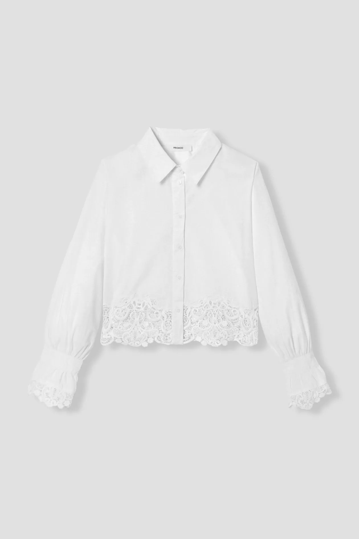Promod Chemise détail dentelle Femme - Ecru Hot
