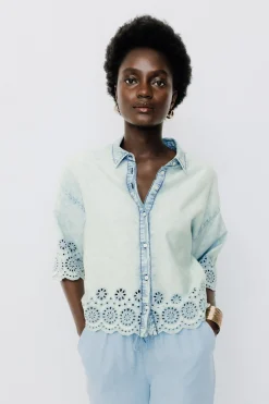 Promod Chemise en broderie anglaise - Jean clair Jeanclair Clearance