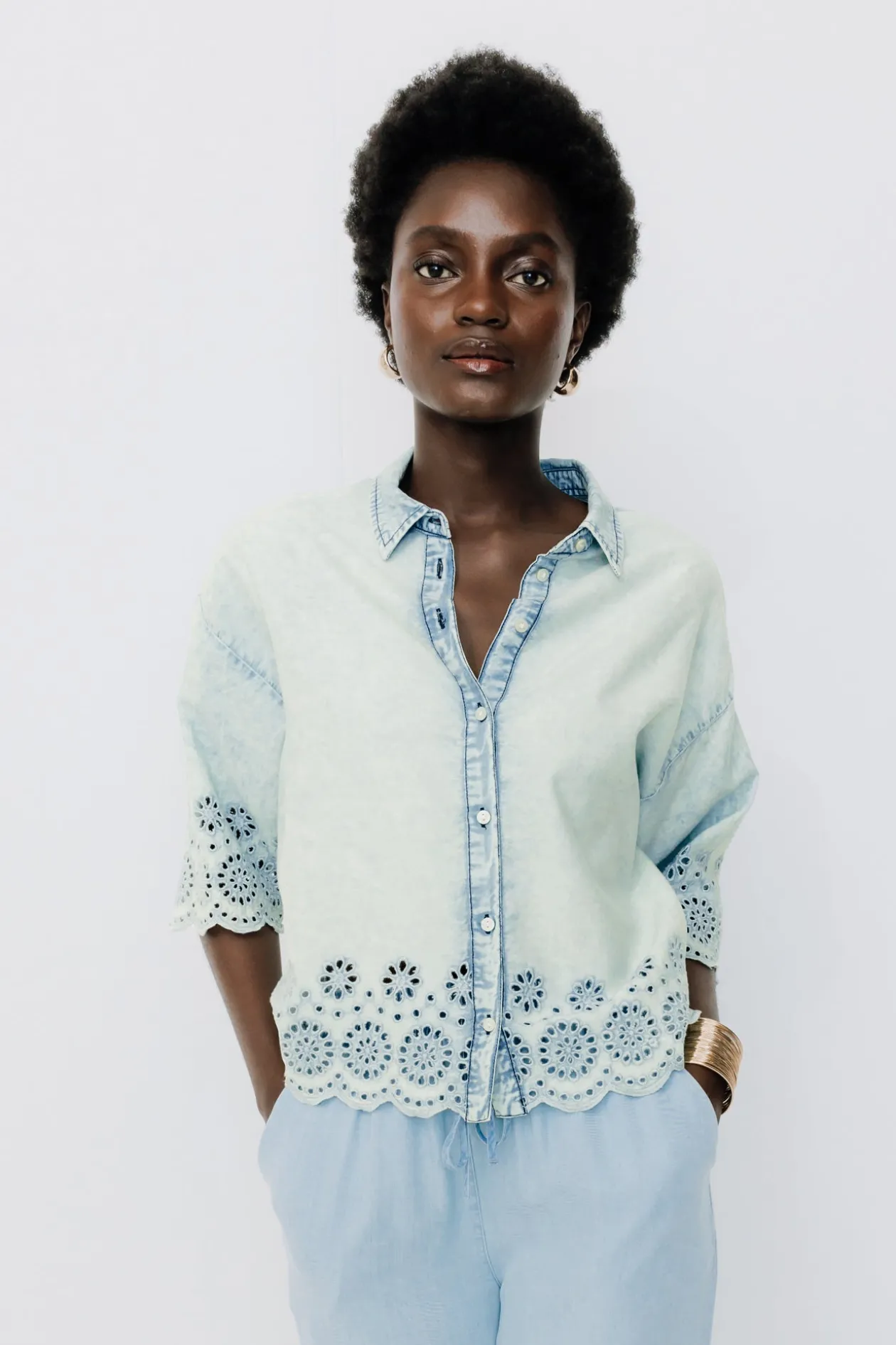 Promod Chemise en broderie anglaise - Jean clair Jeanclair Clearance