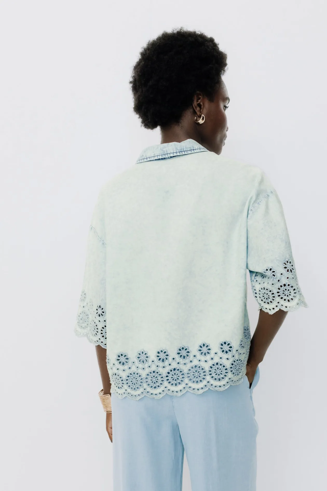 Promod Chemise en broderie anglaise - Jean clair Jeanclair Clearance