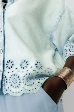 Promod Chemise en broderie anglaise - Jean clair Jeanclair Clearance