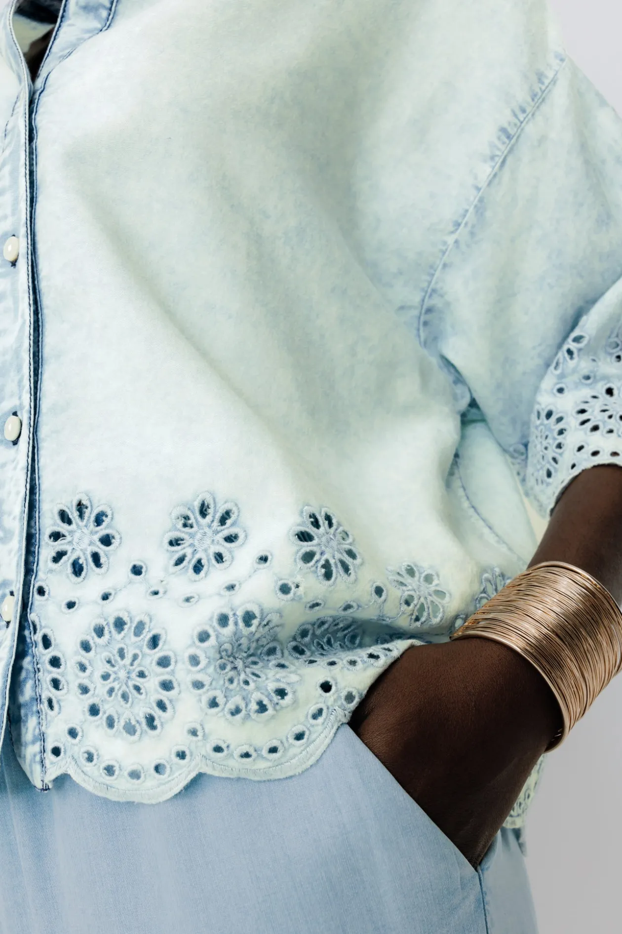 Promod Chemise en broderie anglaise - Jean clair Jeanclair Clearance