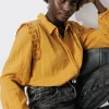 Promod Chemise en gaze de coton Femme - Ocre Store