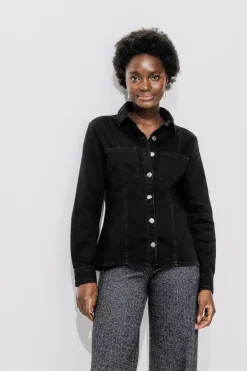 Promod Chemise en jean Femme - Jean noir Jeannoir Cheap