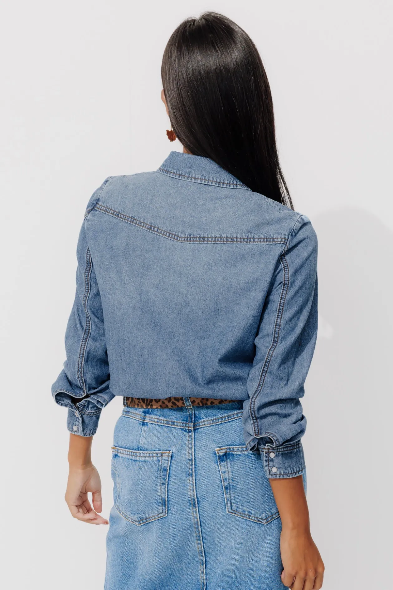 Promod Chemise en jean Femme - Jean moyen Jeanmoyen Best Sale