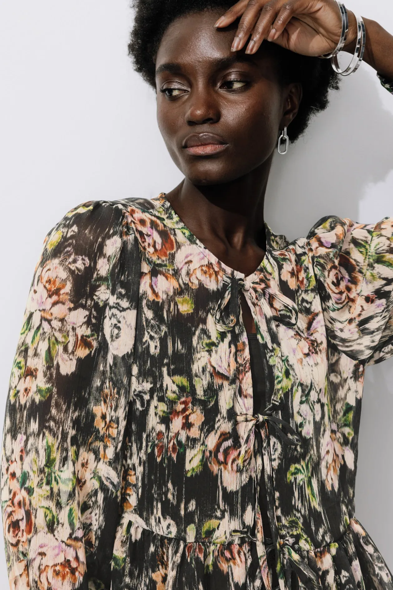 Promod Chemise imprimée à nouer Femme - Imprimé noir Impriménoir Store