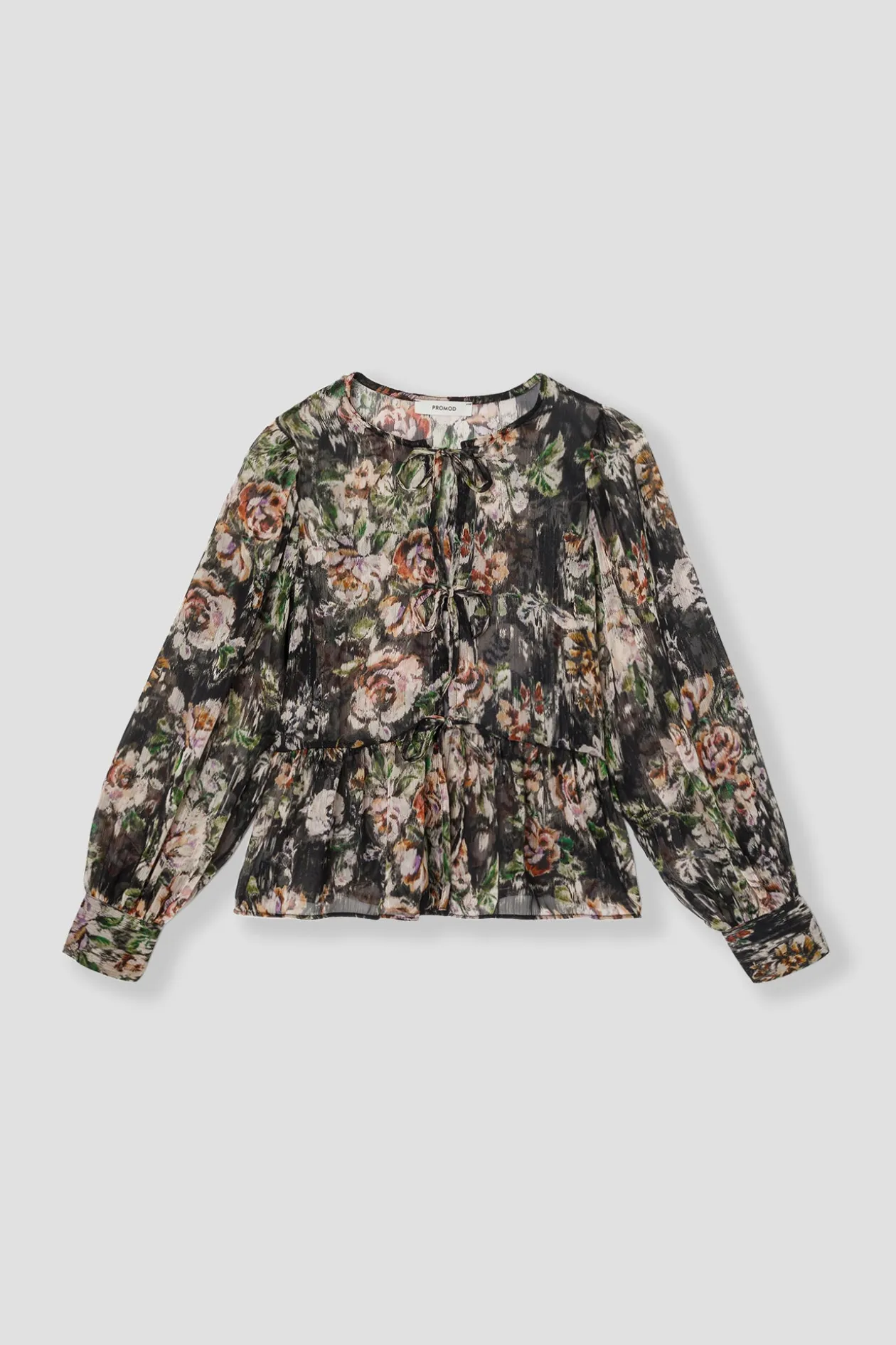Promod Chemise imprimée à nouer Femme - Imprimé noir Impriménoir Store