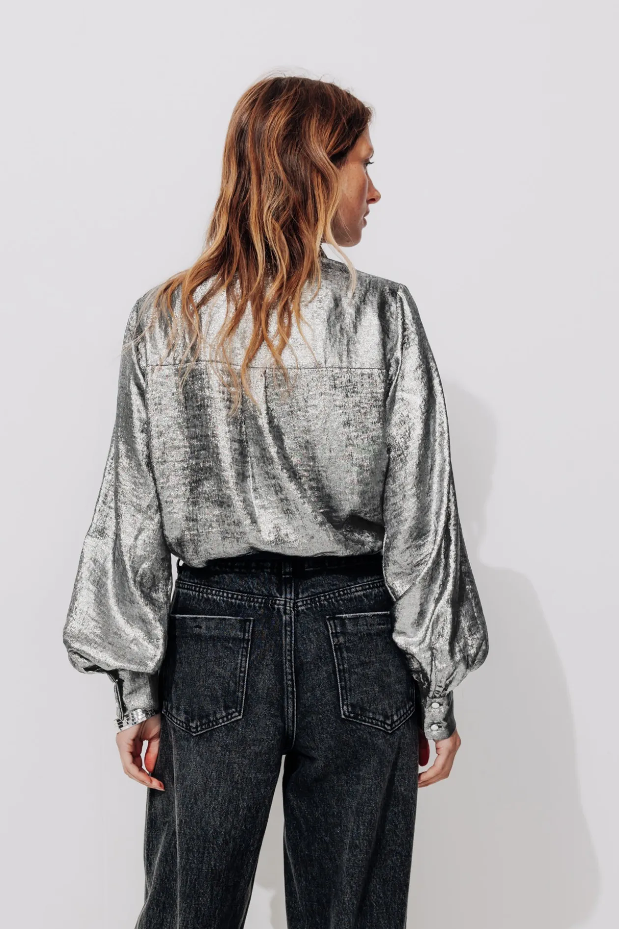 Promod Chemise lamée Femme - Argent Fashion