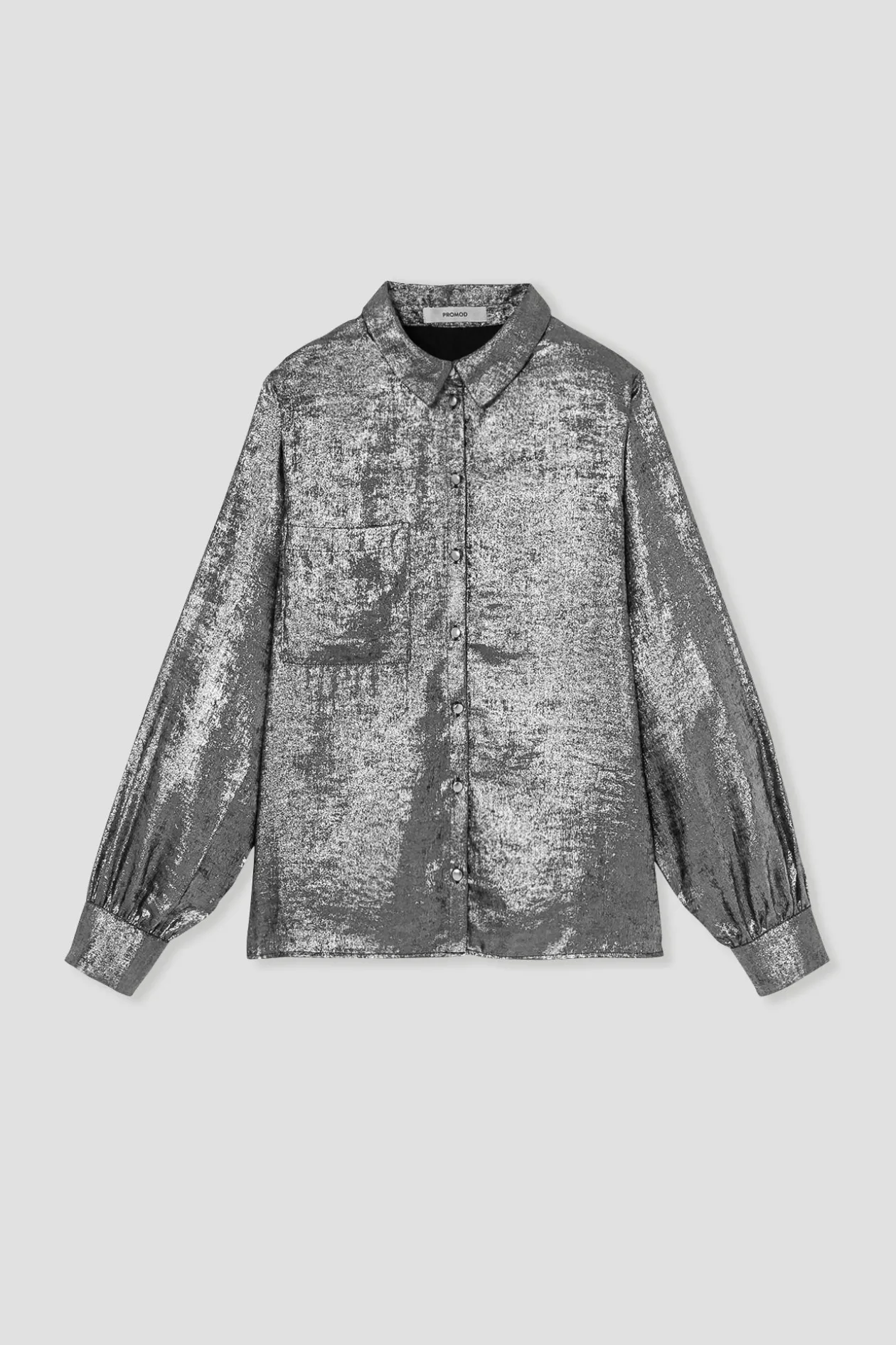 Promod Chemise lamée Femme - Argent Fashion