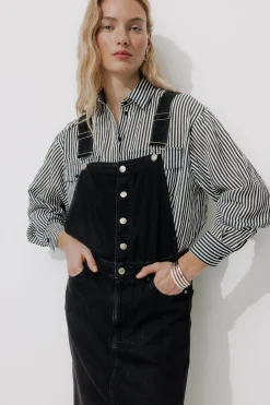 Promod Chemise rayée oversize Femme - Rayé Noir RayéNoir Cheap