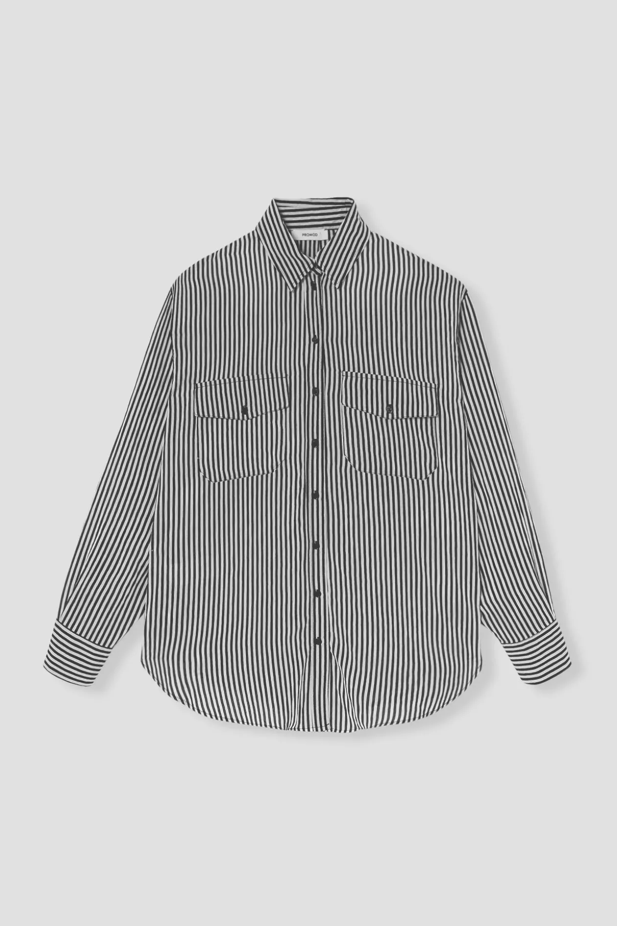 Promod Chemise rayée oversize Femme - Rayé Noir RayéNoir Cheap
