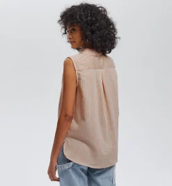 Promod Chemise rayée sans manches - Rayures multicolores Rayuresmulticolores Cheap