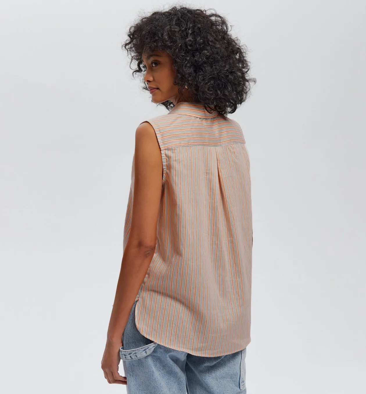 Promod Chemise rayée sans manches - Rayures multicolores Rayuresmulticolores Cheap