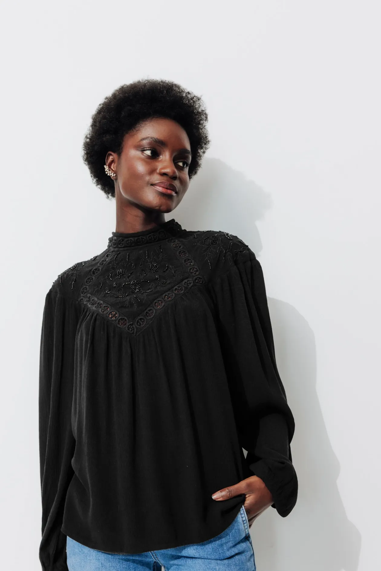 Promod Chemisier brodé Femme - Noir New