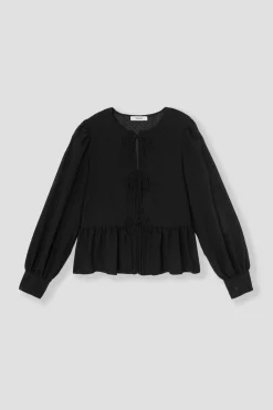 Promod Chemisier plumetis noué Femme - Noir Online