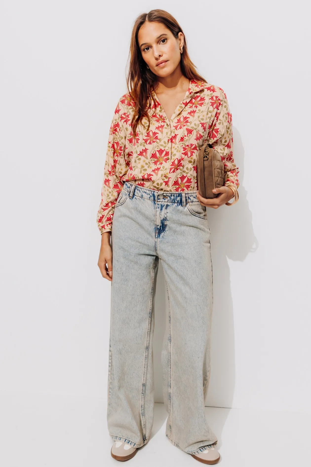 Promod Chemisier satin Femme - Imprimé écru Impriméécru Store