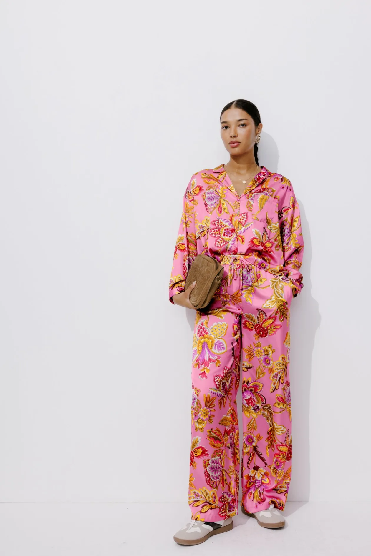 Promod Chemisier satin Femme - Imprimé rose Imprimérose Online