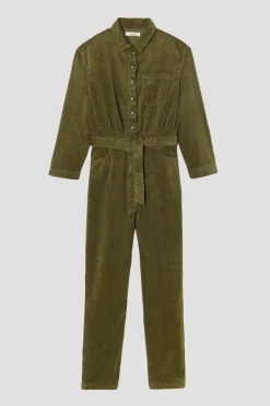 Promod Combi-pantalon en velours - Vert olive Vertolive Hot