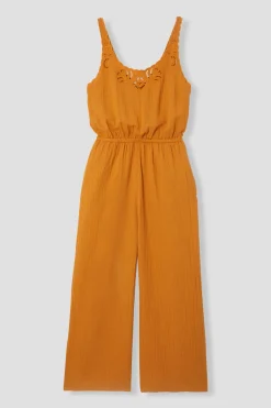 Promod Combi-pantalon gaze de coton - Ocre Discount