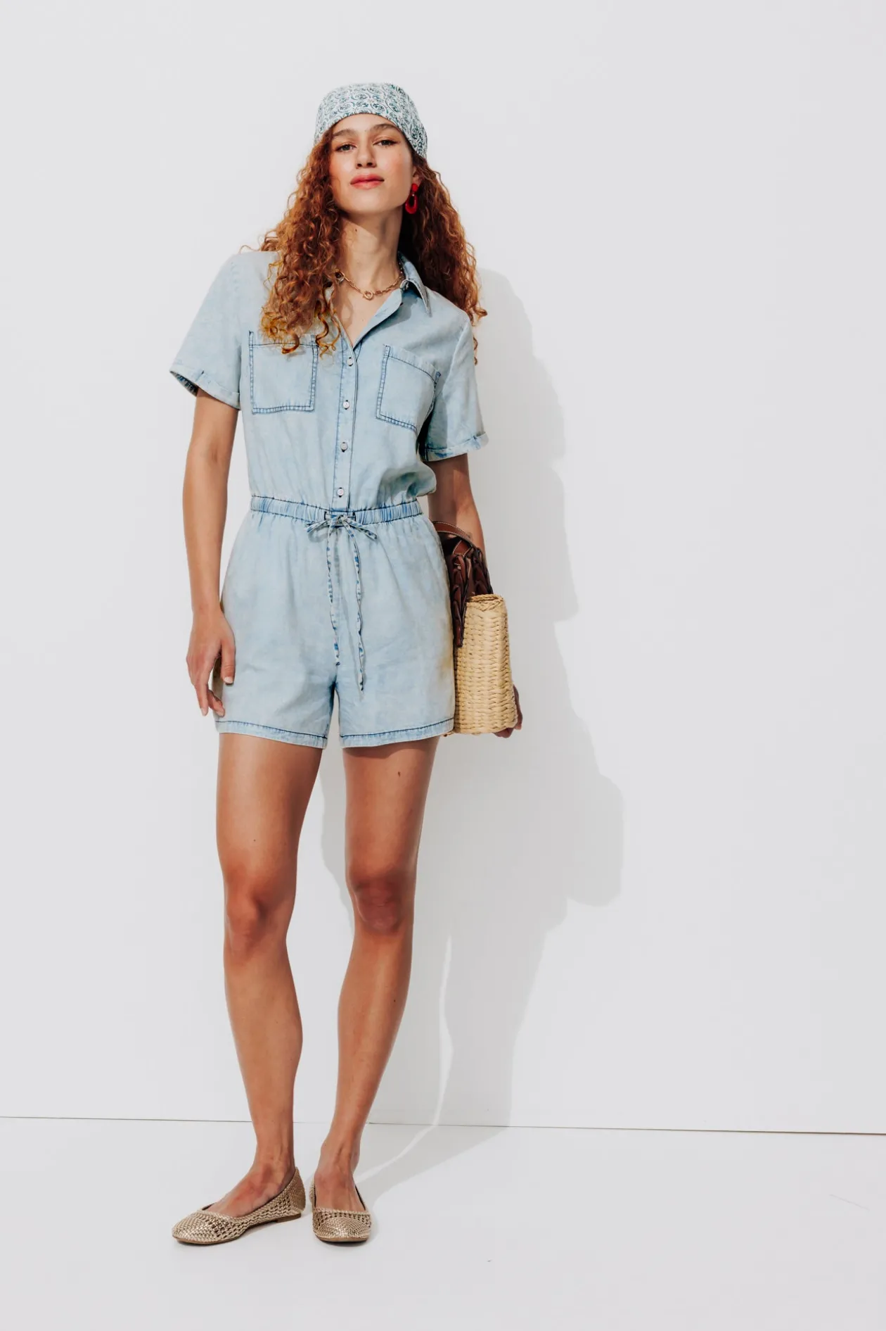 Promod Combishort délavé Femme - Jean clair Jeanclair Fashion