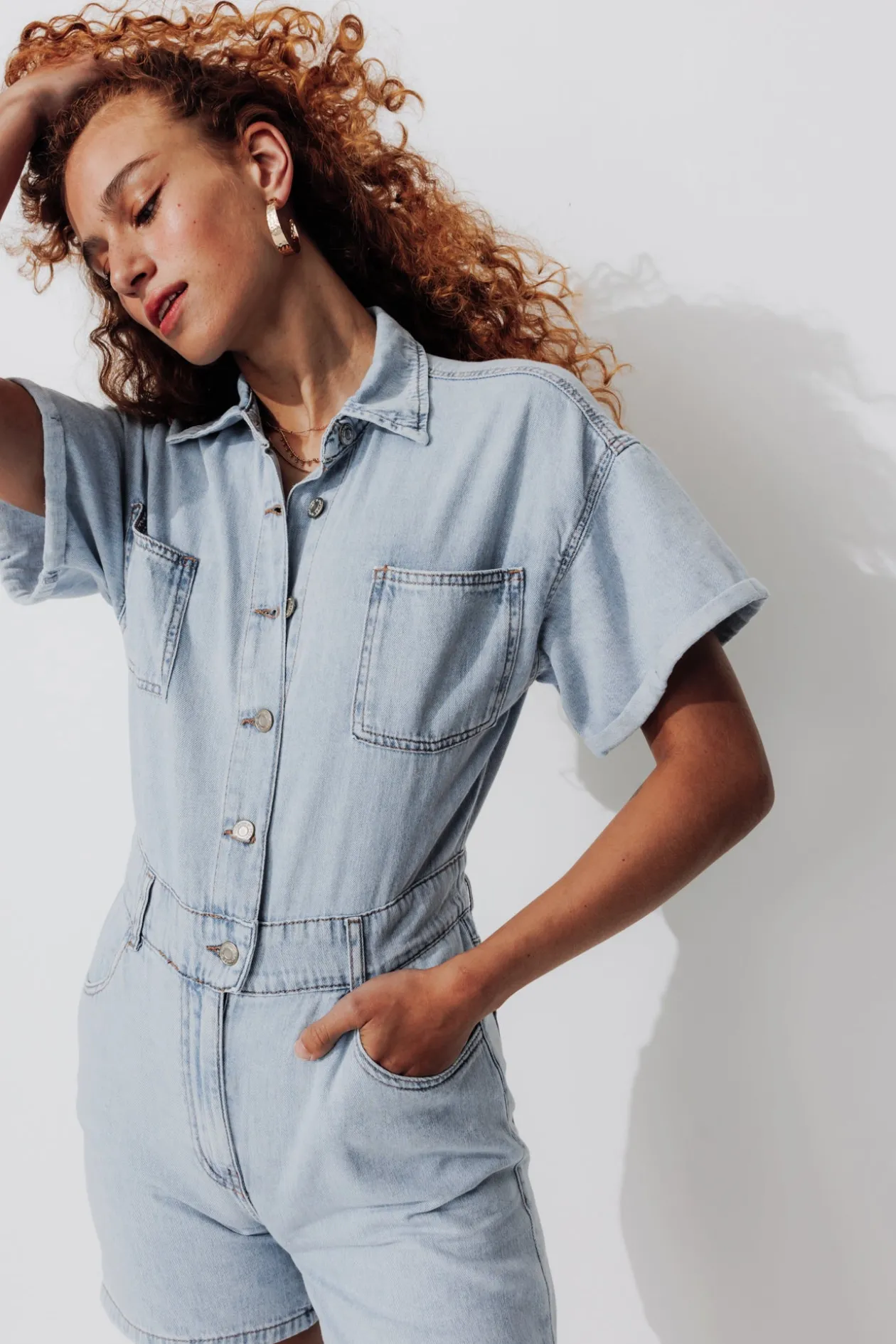 Promod Combishort en jean Femme - Jean clair Jeanclair Hot