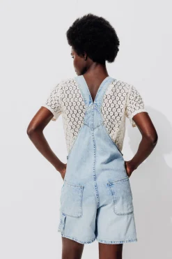 Promod Combi-short en jean Femme - Jean très clair Jeantrèsclair Shop