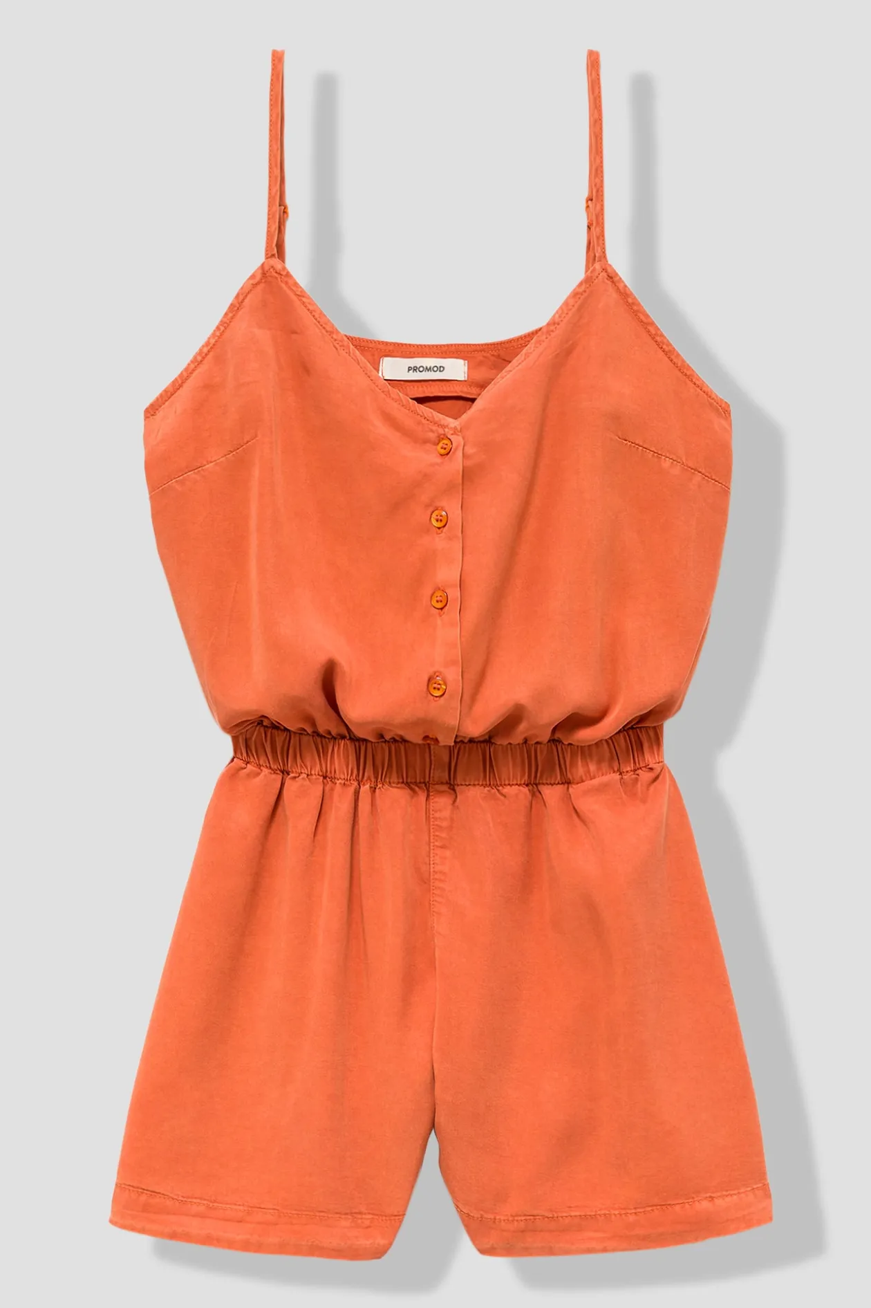 Promod Combishort en lyocell Femme - Orange fluo Orangefluo Shop