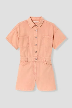 Promod Combishort en toile Femme - Orange fluo Orangefluo Store