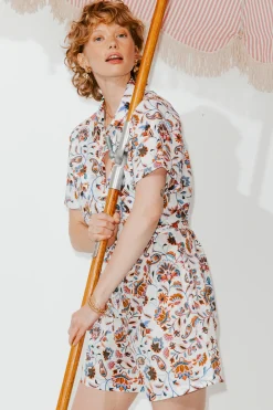 Promod Combishort imprimé Femme - Imprimé écru Impriméécru Sale
