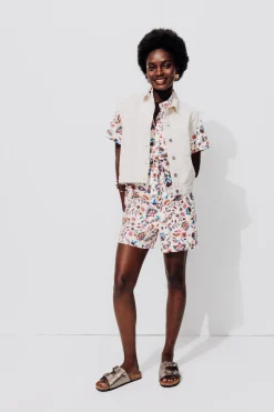Promod Combishort imprimé Femme - Imprimé écru Impriméécru Sale