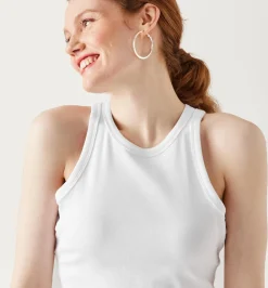 Promod Crop top côtelé Femme - Blanc Cheap