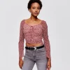 Promod Crop top en voile Femme - Imprimé multicolore Imprimémulticolore New
