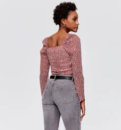 Promod Crop top en voile Femme - Imprimé multicolore Imprimémulticolore New