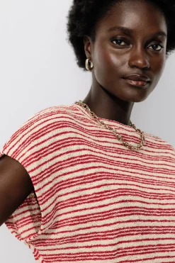 Promod Crop top rayé Femme - Rayures multicolores Rayuresmulticolores Fashion