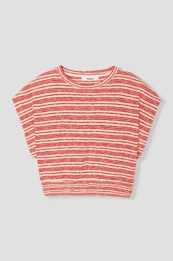 Promod Crop top rayé Femme - Rayures multicolores Rayuresmulticolores Fashion