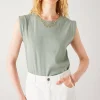 Promod Crop top sans manches Femme - Turquoise Cheap