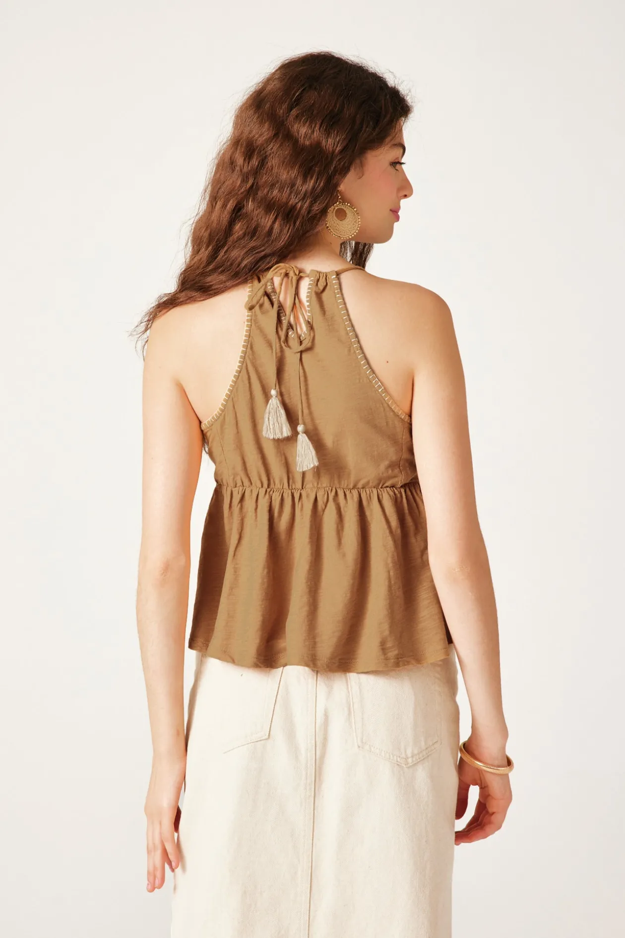 Promod Débardeur brodé Femme - Safran foncé Safranfoncé Best Sale