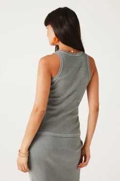 Promod Débardeur côtelé Femme - Gris Discount