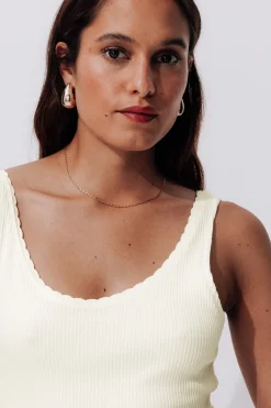Promod Débardeur côtelé uni Femme - Blanc Cheap