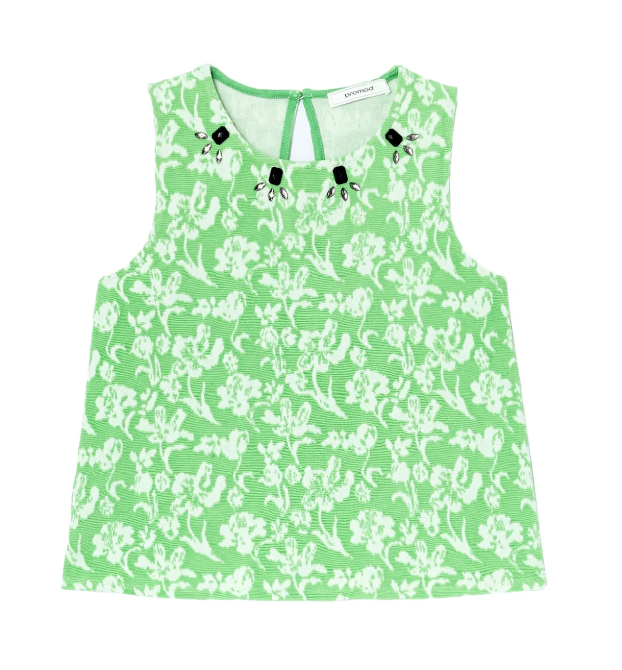 Promod Débardeur en jersey jacquard - Imprimé vert Imprimévert Flash Sale