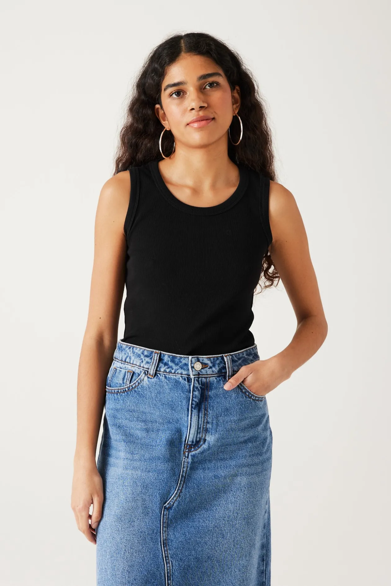 Promod Débardeur marcel côtelé Femme - Noir Shop