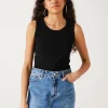 Promod Débardeur marcel côtelé Femme - Noir Flash Sale
