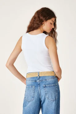 Promod Débardeur marcel côtelé Femme - Blanc Store