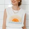 Promod Débardeur motif sunset Femme - Imprimé écru Impriméécru Outlet