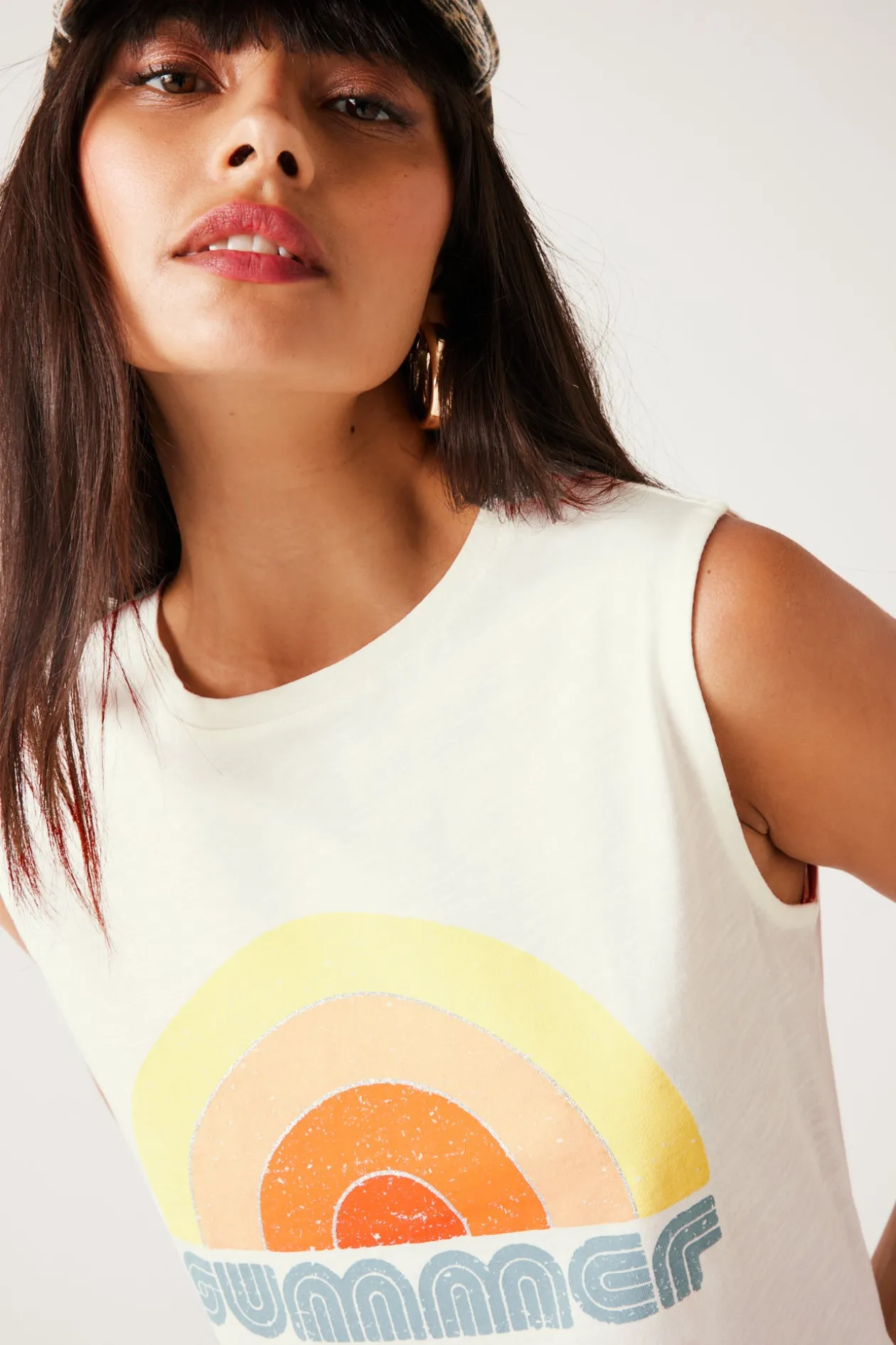 Promod Débardeur motif sunset Femme - Imprimé écru Impriméécru Outlet