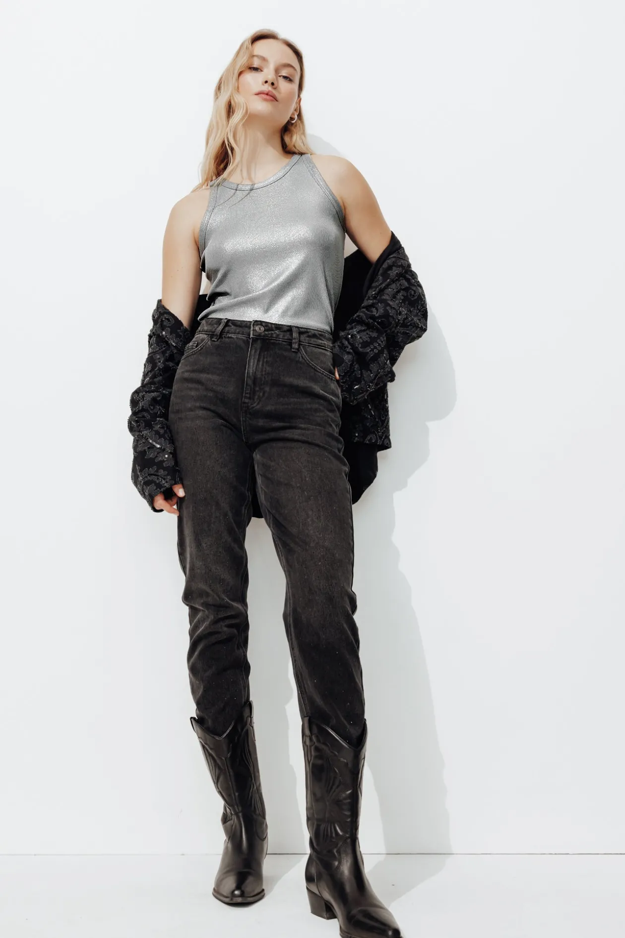 Promod Débardeur pailleté Femme - Gris clair Grisclair Outlet