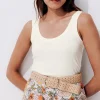 Promod Débardeur uni côtelé Femme - Ecru New